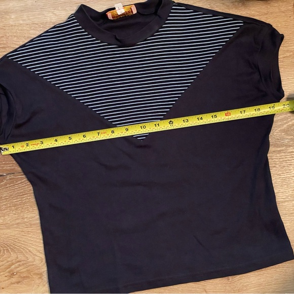 Freddies of Pinewood Striped Navy Top Size Small VLV Rockabilly shirt - Picture 7 of 10